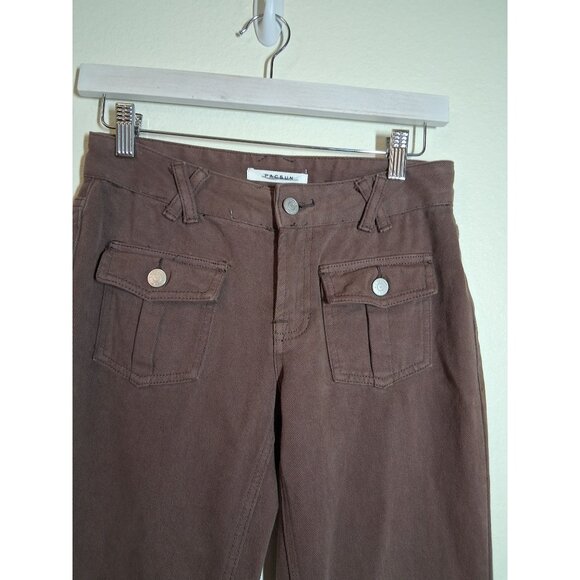 PacSun Denim Jeans Y2K Low Rise Flare Retro 90s Casual Brown Size 24 - Picture 2 of 6
